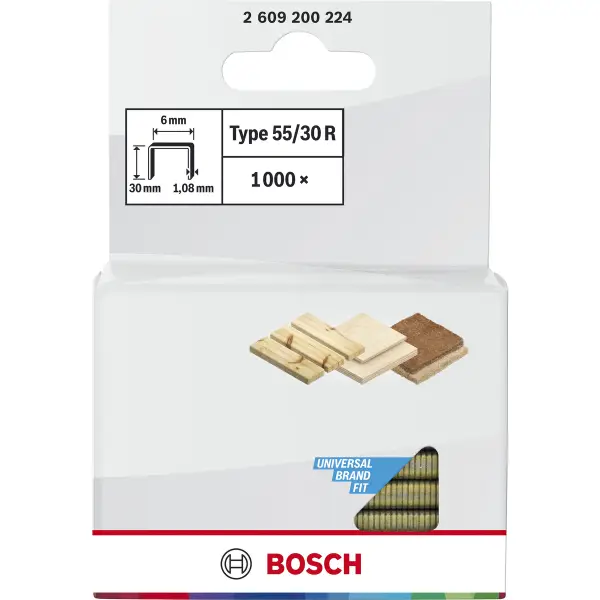 Bosch 30 mm 6,0 x 1,08 mm type 55 Nieten | 1000 stuks - Professional - 2609200224