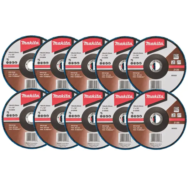 Makita Z120 180mm Lamellenschuurschijf | 10 stuks - D-63856-10