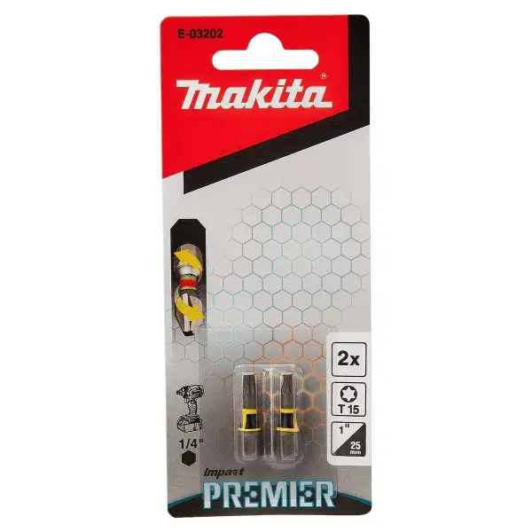 Makita T15 x 25 mm Impact Premier Slagschroefbit 2 stuks - E-03202