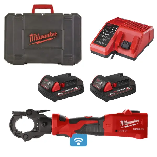 Milwaukee M18 ONEHCCT60-202C FORCE LOGIC™ Accu kabelkrimptang 60 kN 18V 2.0Ah in koffer - 4933479684