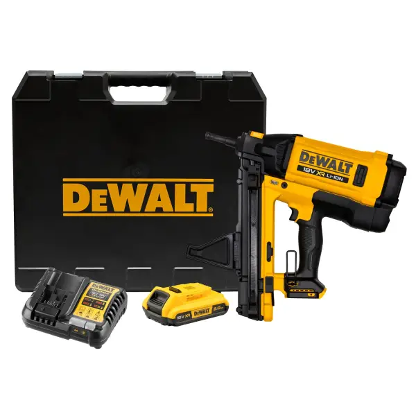 DeWALT DGN845D1 C6 TRAK-IT® Betontacker op gas en accu 18V XR 2.0Ah in koffer