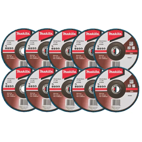 Makita Z80 180mm Lamellenschuurschijf | 10 stuks - D-63840-10