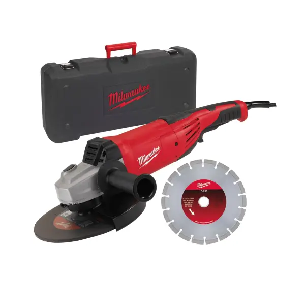 Milwaukee AG 22-230 Diamantset Haakse Slijpmachine 2200 W in koffer - 4933440292