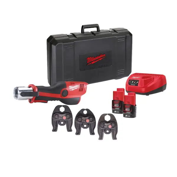 Milwaukee M12 HPT-202C M-Set Accu hydraulische perstool 12V 2.0Ah in koffer - 4933443095