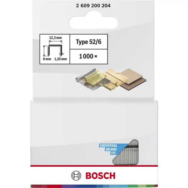 Bosch 6 mm 12,3 x 1,3 mm type 52 Nieten | 1000 stuks - Professional - 2609200204