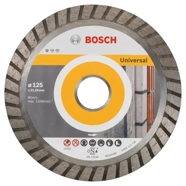 Bosch 125x22,23mm Standard for Universal Turbo Diamantdoorslijpschijf - Professional - 2608602394