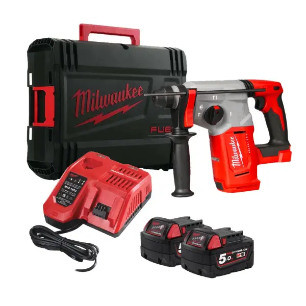 Milwaukee M18 BLH-502X Accu combihamer SDS-Plus 2,3J 18V 5.0Ah in HD-Box - 4933478894