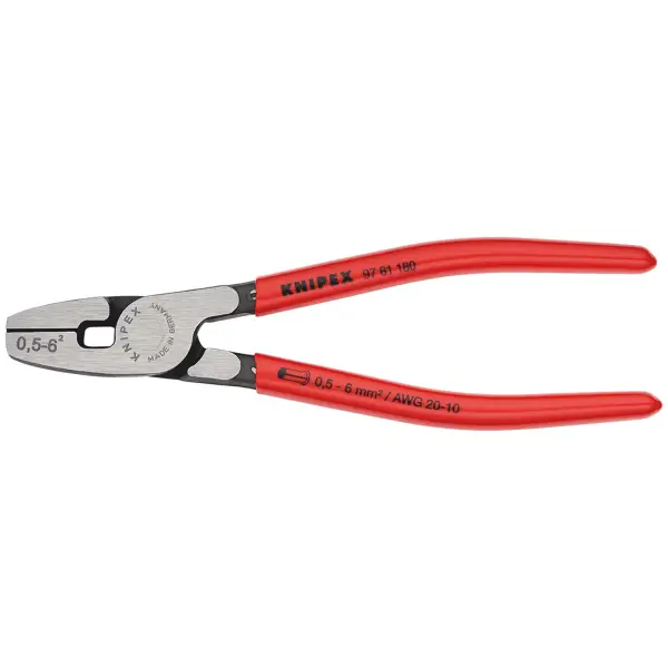 Knipex 180 mm Krimptang voor adereindhulzen met voorinvoering - 97 81 180
