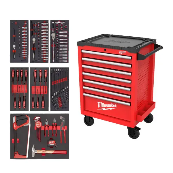Milwaukee TOOLGUARD™ 131-delig Gevulde stalen gereedschapswagen 69 cm - 4932499182