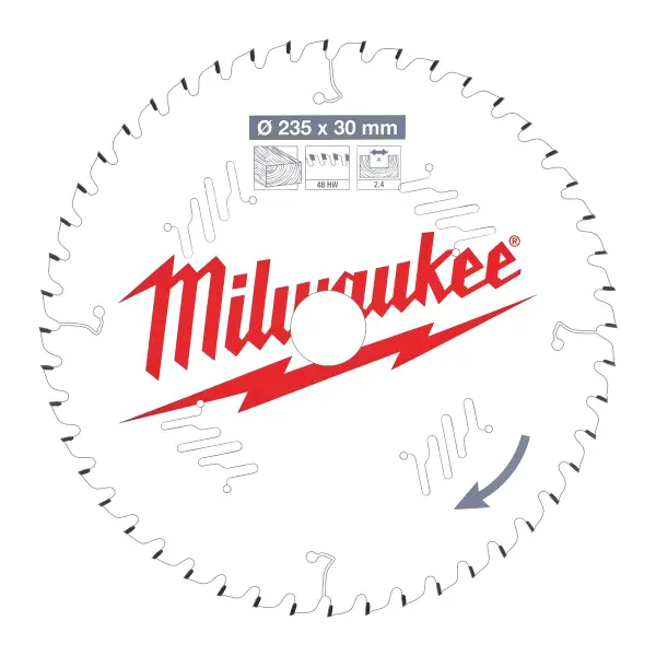 Milwaukee Cirkelzaagblad hout 235 x 30 x 2,4 ATB 48T +10° - 4932471307