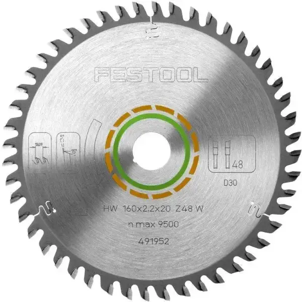 Festool Ø 160mm Asgat 20mm 48T Cirkelzaagblad voor Hout | Wood Fine Cut - 491952