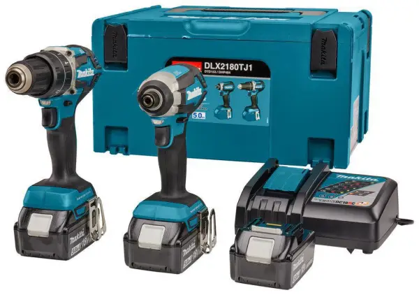Makita DLX2180TJ1 Accu combiset 2-delig (DHP484 + DTD153) 18V 5.0Ah in Mbox