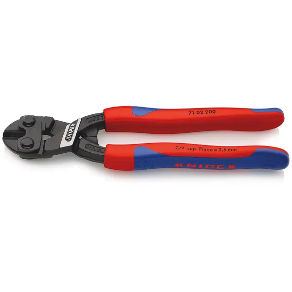 Knipex 215 mm CoBolt® Compacte boutensnijtang met slanke meer-componentengrepen - 71 02 200