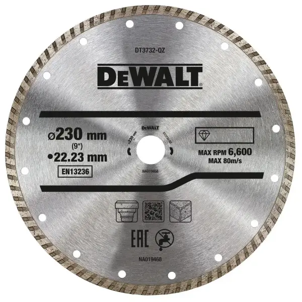 DeWALT 230x22,23mm Diamantschijf Turbo - DT3732