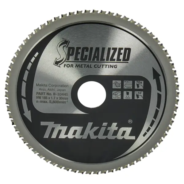 Makita 185 x 30 mm 70-tands Cirkelzaagblad Dun plaatstaal | Specialized - B-33445
