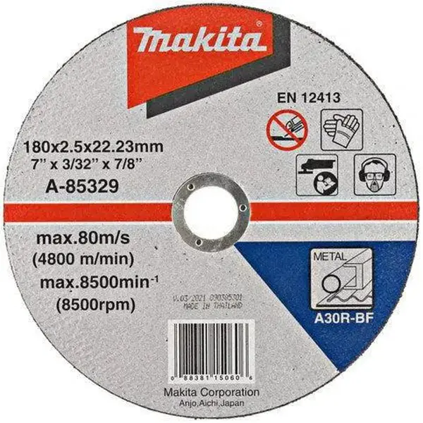Makita 180x2,5x22,23mm Doorslijpschijf staal - A-85329