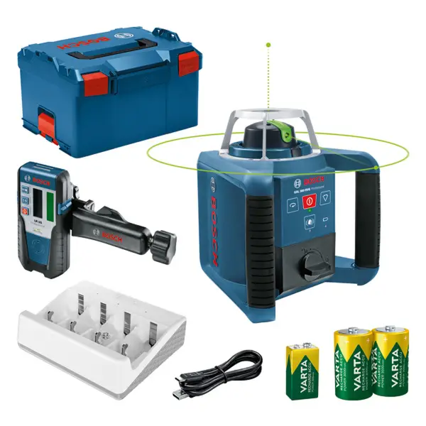 Bosch Professional PRO GRL 300 HVG + LR 1 G + VARTA Rotatielaser groen in L-Boxx - 0601061704