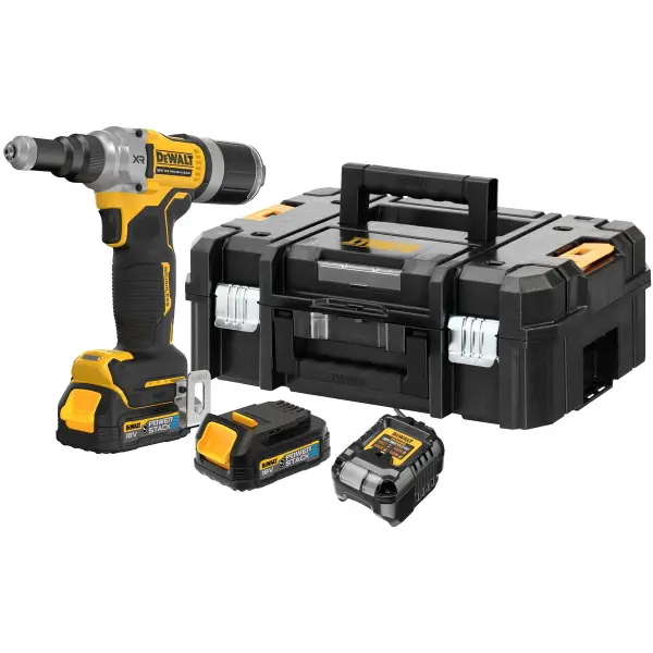 DeWALT DCF414E2GT 18 V XR Accu Klinknagelpistool 6,3 mm 2x 1,7 Ah met Lader en Koffer