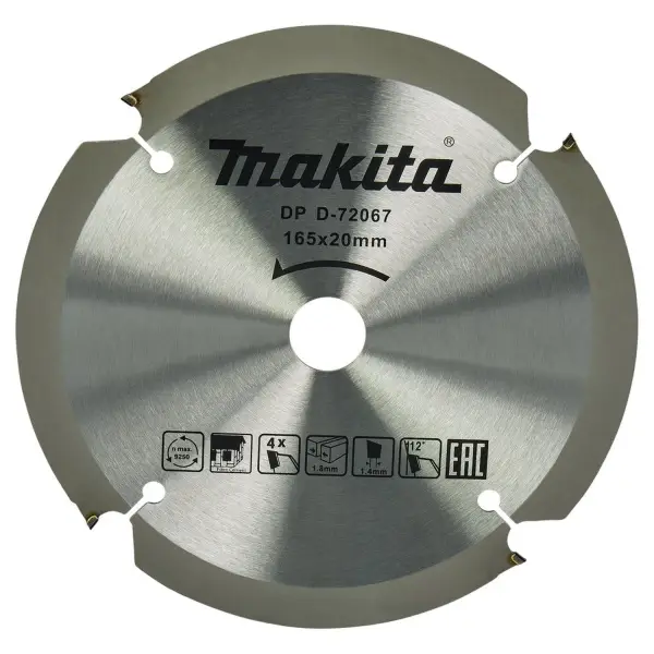 Makita Ø 165mm Asgat 20mm 4T Cirkelzaagblad voor Vezelcementplaat | Specialized - D-72067