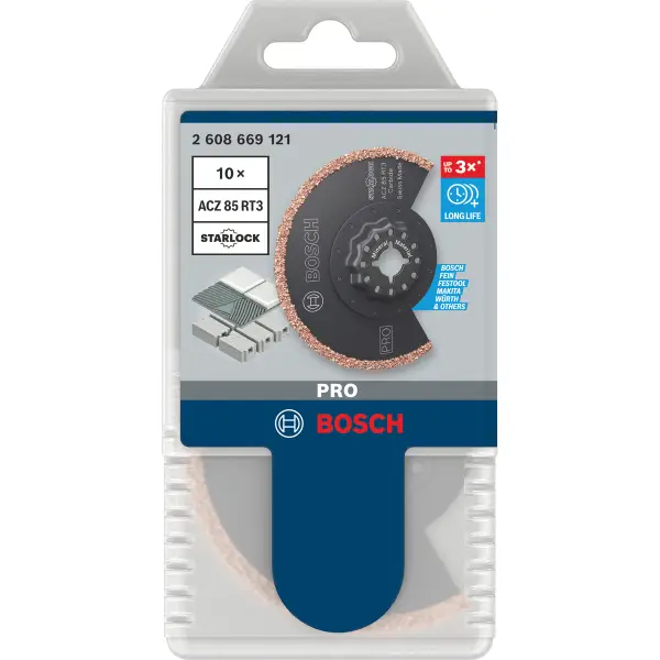 Bosch Professional PRO ACZ85RT3 Multitool segmentzaagblad voor mortel (10 stuks) - 2608669121
