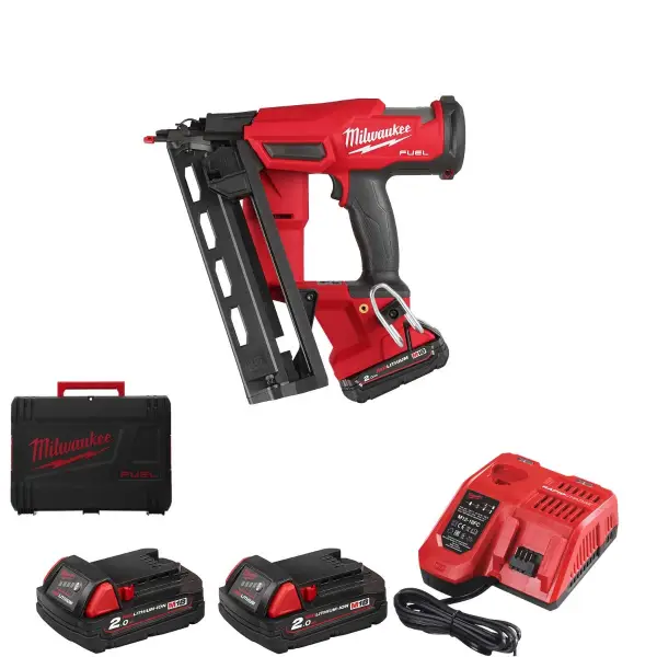 Milwaukee M18 FUEL™ FN16GA-202X Accu Afwerktacker 16Ga 18V 2.0Ah in HD-Box - 4933478092