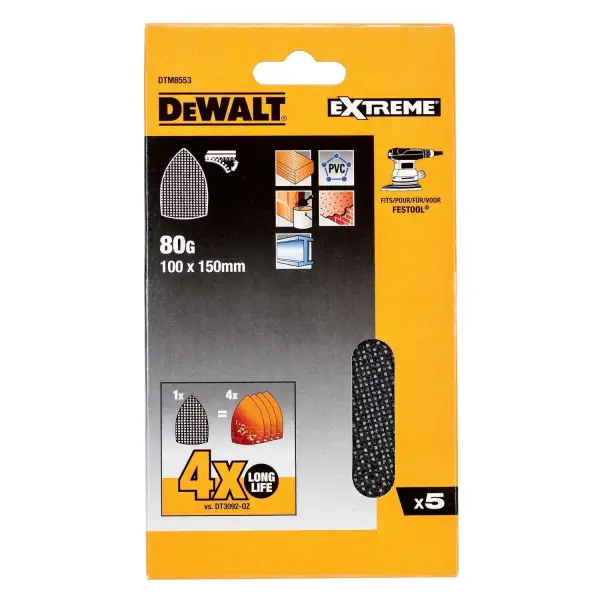 DeWALT K80 100x150mm Schuurgaas Delta (5 stuks) - Mesh - DTM8553