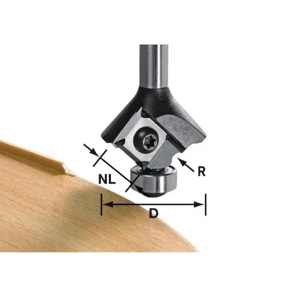 Festool R1 28,0x3,0mm S 8mm Freesbit Keermes-afrondfrees + lager - S8 HW R1 D28 KL12,7 MFK - 499811