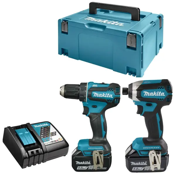 Makita DLX2289TJ Accu combiset 2-delig (DTD153 + DDF485) 18V 5.0Ah in Mbox