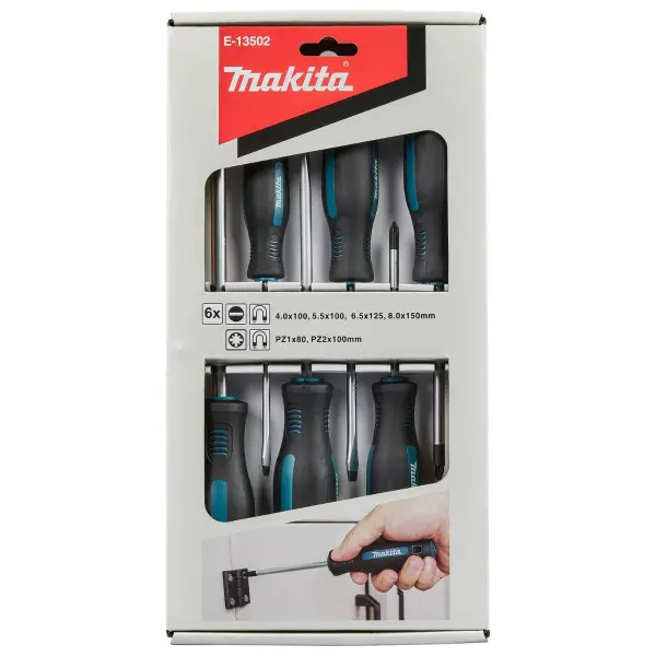 Makita 6-delig Schroevendraaierset PZ/SL - E-13502