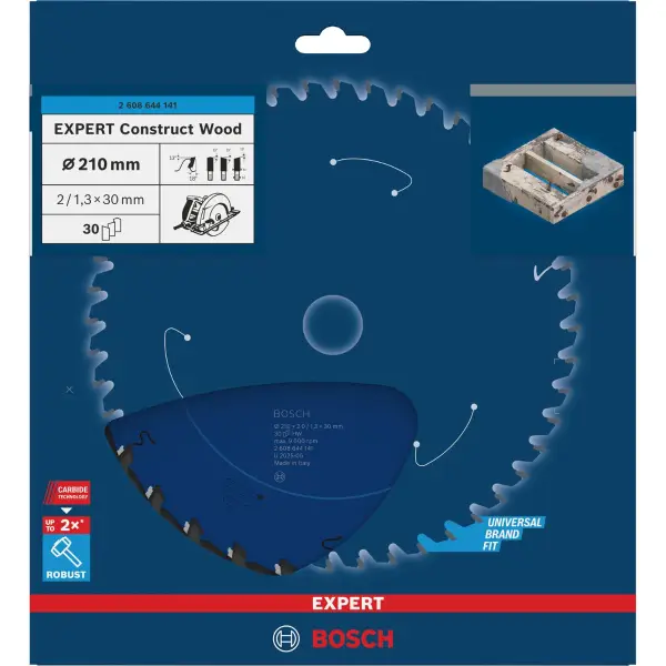 Bosch Ø 210 x 2,0 x 30mm 30T Cirkelzaagblad EXPERT Construct Wood - Professional - 2608644141