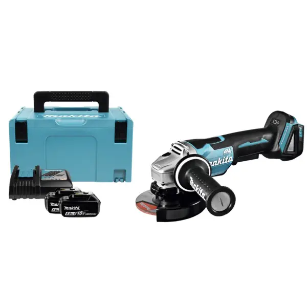Makita DGA508RTJ Accu Haakse Slijper 125mm 18V 5.0Ah in Mbox