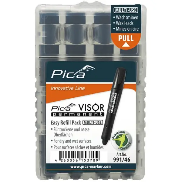 Pica Permanent navulling zwart (4 stuks) - 991/46 VISOR - PI99146