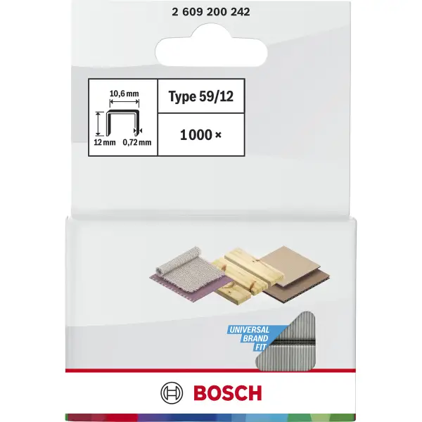 Bosch 12 mm 10,6 x 0,72 mm type 59 Nieten | 1000 stuks - Professional - 2609200242