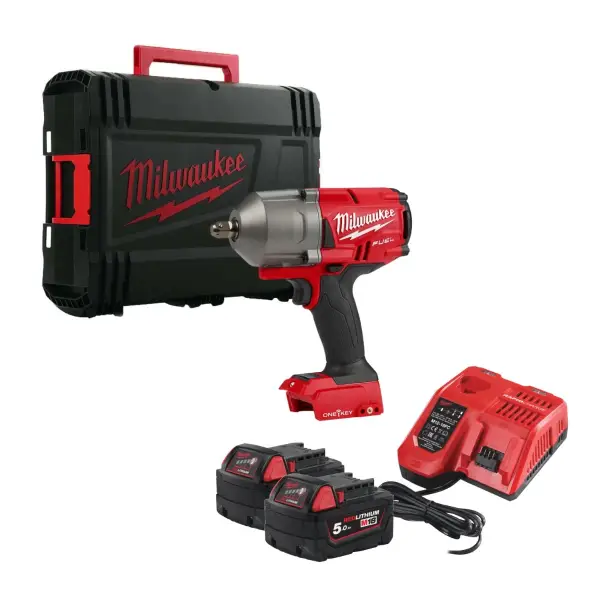Milwaukee M18 FUEL™ ONEFHIWP12-502X ONE-KEY™ Accu slagmoersleutel 1017Nm 1/2" borgpin 18V 5.0Ah in HD-Box - 4933459725