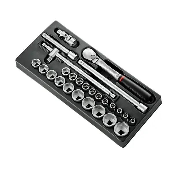 Facom 26-delig 1/2” Module Zeskant metrische doppen met Ratel SL.161B - MOD.SL161-46