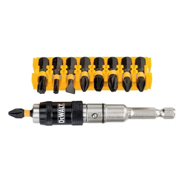 DeWALT 10-delige Impact Torsion Schroefbitset + Zwenkbare bit tip houder - DT70518T