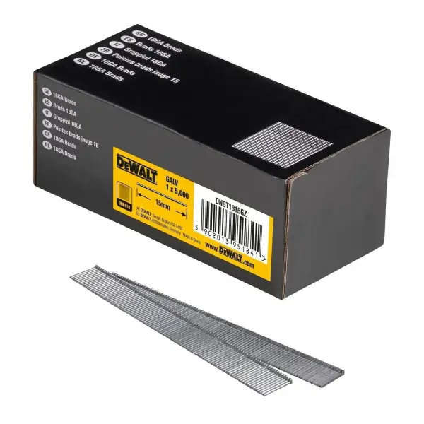 DeWALT 1.25x15mm (5000 stuks) 18 Gauge GAL Spijkers - DNBT1815GZ