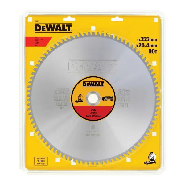 DeWALT Ø 355mm Asgat 25,4mm 90T Cirkelzaagblad voor Staal - DT1927-QZ