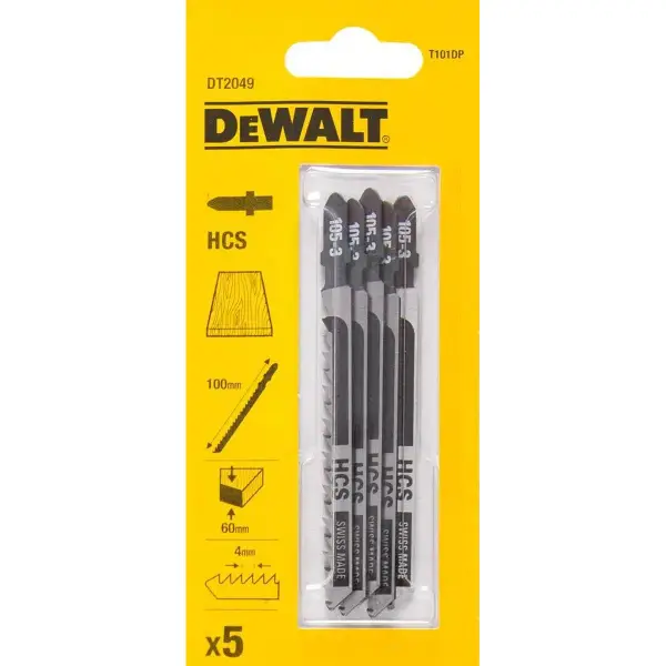 DeWALT Decoupeerzaagblad voor Hout & Spaanplaat (5 stuks) - T 101 DP - DT2049