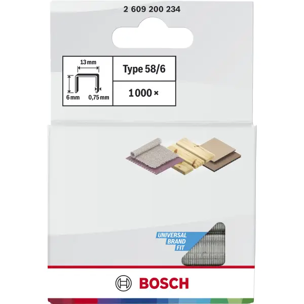 Bosch 6 mm 13,0 x 0,75 mm type 58 Nieten | 1000 stuks - Professional - 2609200234