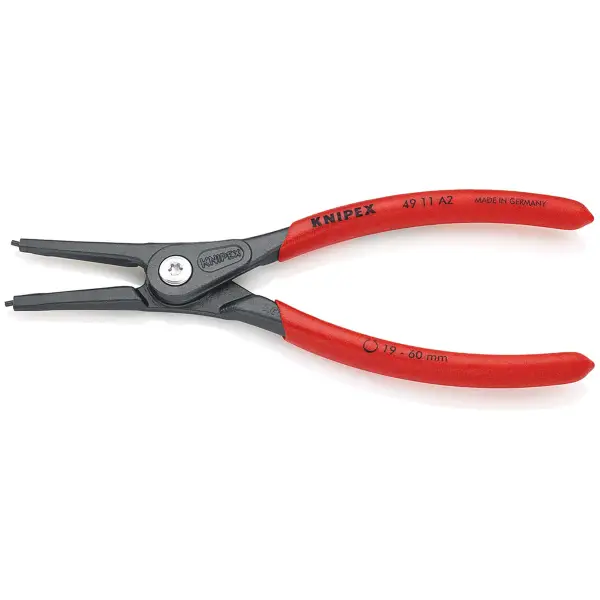 Knipex 185 mm Precisie-borgveertang voor buitenringen op assen met antslip kunststof bekleed - 49 11 A2