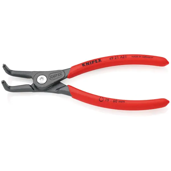 Knipex 175 mm Precisie-borgveertang voor buitenringen op assen met antslip kunststof bekleed - 49 21 A21