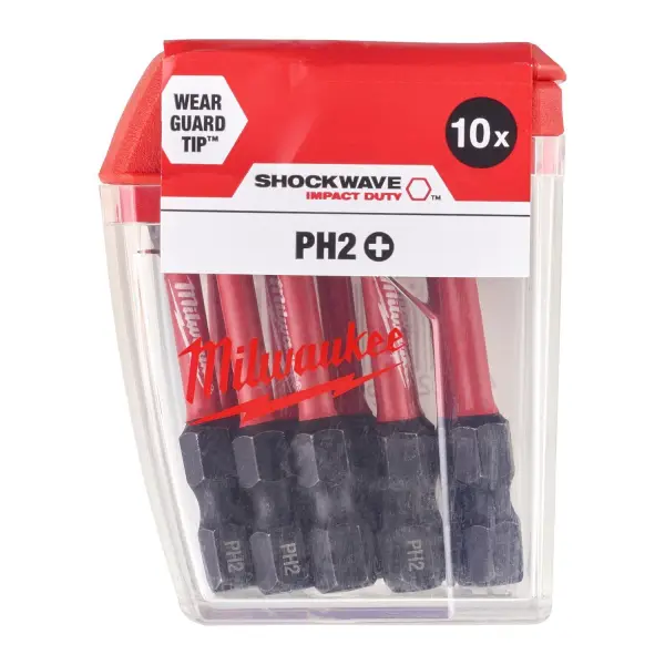 Milwaukee SHOCKWAVE™ PH2 x 50 mm Schroefbit (10 stuks) - 4932430855