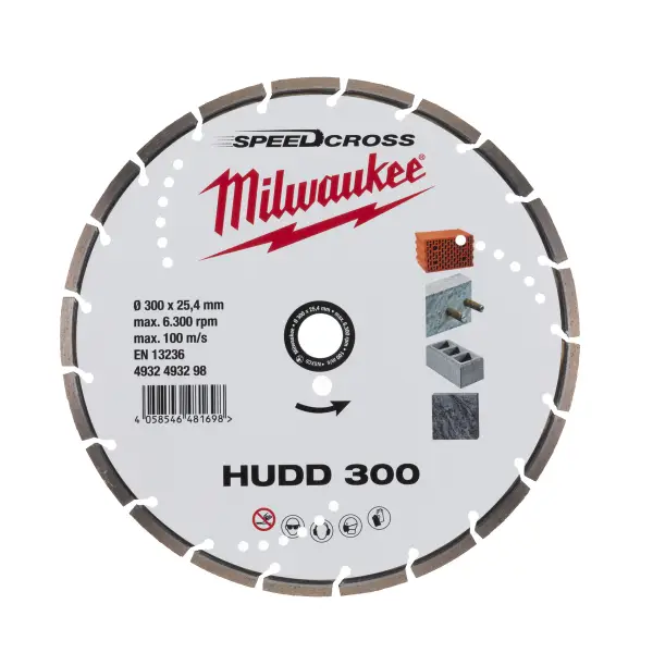 Milwaukee HUDD 300 x 25,4 x 2,6 mm Diamantschijf - Speedcross - 4932493298