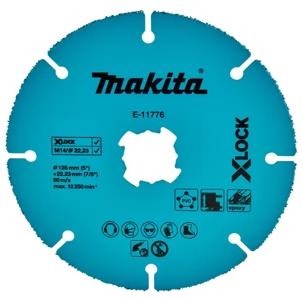 Makita X-LOCK 125 x 22,23 x 2,0 mm Doorslijpschijf PVC/GVK - E-11776