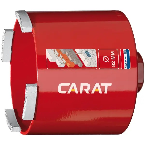 Carat Dozenboor Dustec ECONOMY, lengte 60 mm, M16, 4 segmenten, segmenthoogte 7 mm - HTS068604E