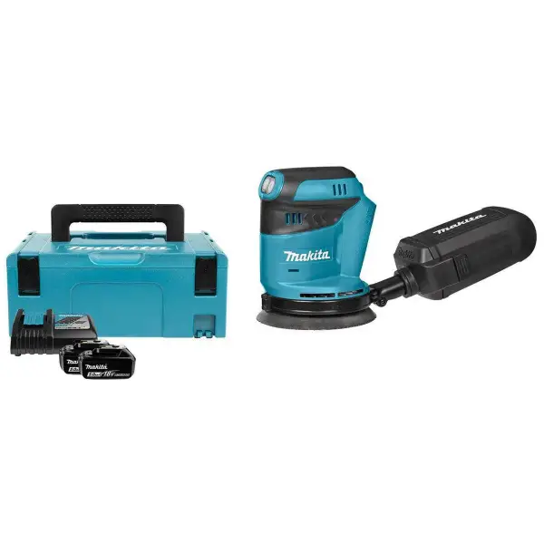 Makita DBO180RTJ Accu Excenter Schuurmachine 18V 5.0Ah in Mbox