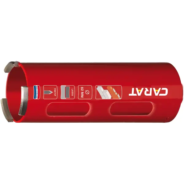 Carat Droogboor Ø 62 mm, lengte 150 mm, M16, 3 segmenten - HDC0621504