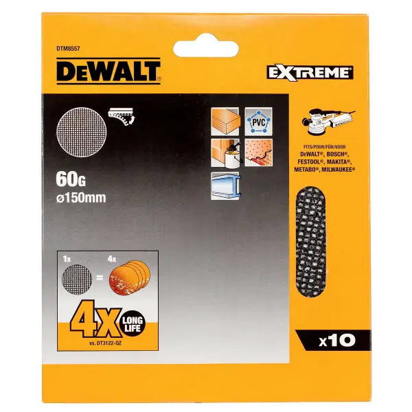 DeWALT K60 ø 150 mm Schuurgaas (10 stuks) - Mesh - DTM8557