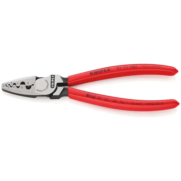 Knipex 180 mm Krimptang voor adereindhulzen - 97 71 180